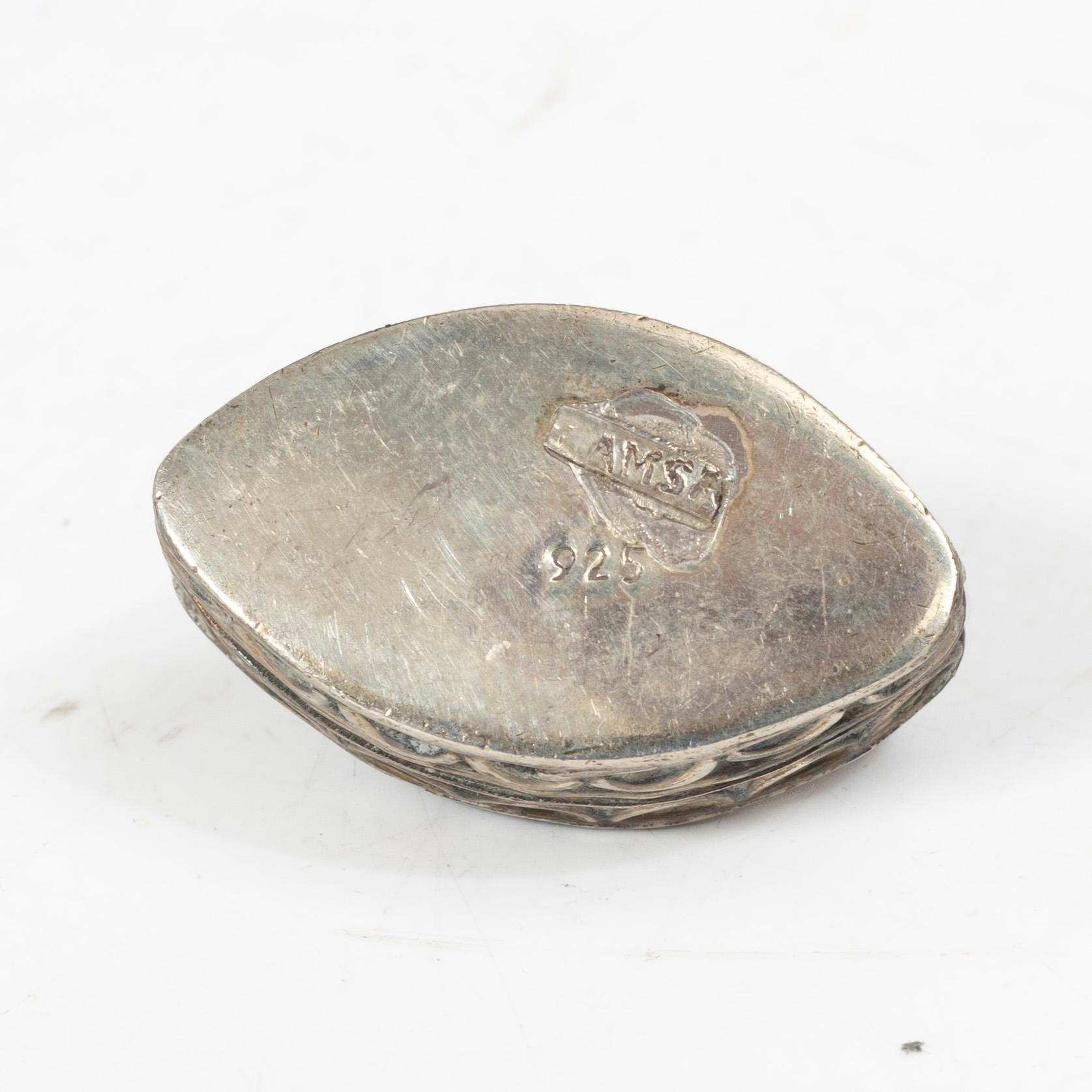Boxes, 10 pcs, silver, with stones, 20th century.