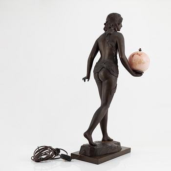 Paul Aichele, efter, bordslampa , brons, signerad.