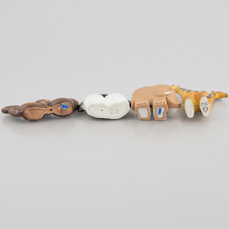 Lisa Larson, a set of six stoneware figurines from the series 'Noaks ark' Gustavsberg.