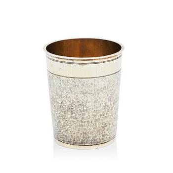 148. A German late 17th century, parcel-gilt silver beaker, marks of Jeremias Busch, 1697-1699 Augsburg.