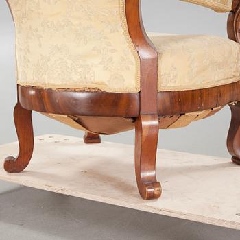 FÅTÖLJ, nyrokoko, sent 1800-tal.