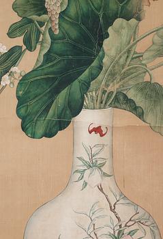 RULLMÅLNING, kopia efter Jiao Bingzhen (1689-1726), Qingdynastin, 1800-tal.