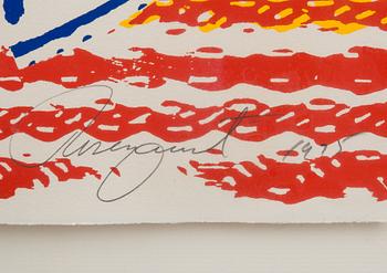 JAMES ROSENQUIST (USA),  serigrafia, signeerattu, numeroitu, 170/200, ja päivätty 1975.