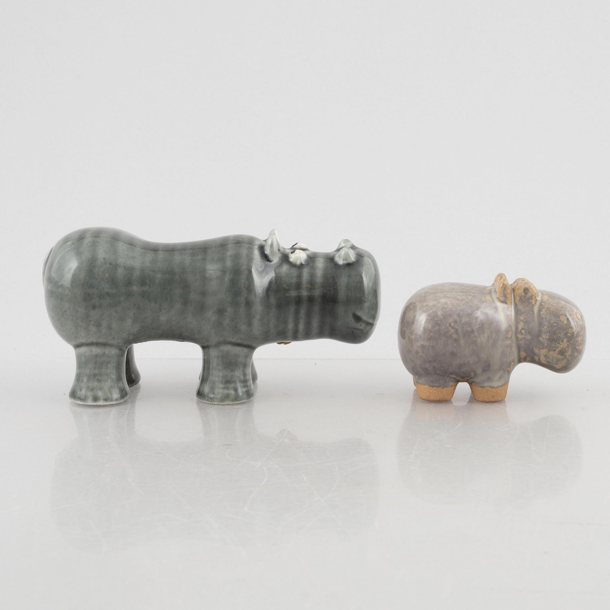 Lisa Larson, figuriner, 2 st, bl.a. ur serien "Menageri", Gustavsberg.