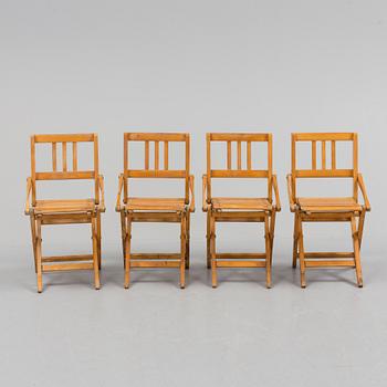 A set of four child chairs by Brevetti Reguitti, Italy, 1950s.