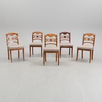 A set of five mid 19th century chairs.