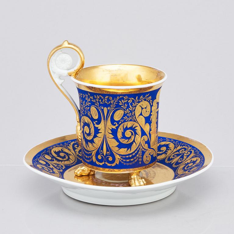 A German Berlin cup with stand, 19th Century.