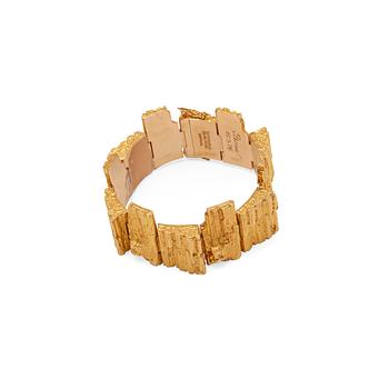 370. Björn Weckström, a 14K gold 'Morgam' bracelet, Lapponia Finland 1972.