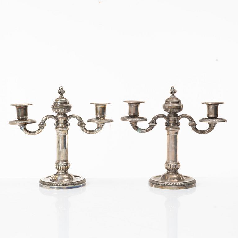 Kandelabrar, silver, ett par, Tetard Frères, Frankrike, omkring år 1900.
