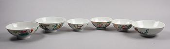 SKÅLAR, 6 st, porslin, Kina, 1800-tal.