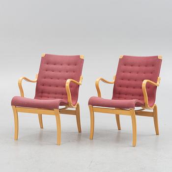 Bruno Mathsson, a pair of 'Mina' easy chairs, Bruno Mathsson International, Värnamo.