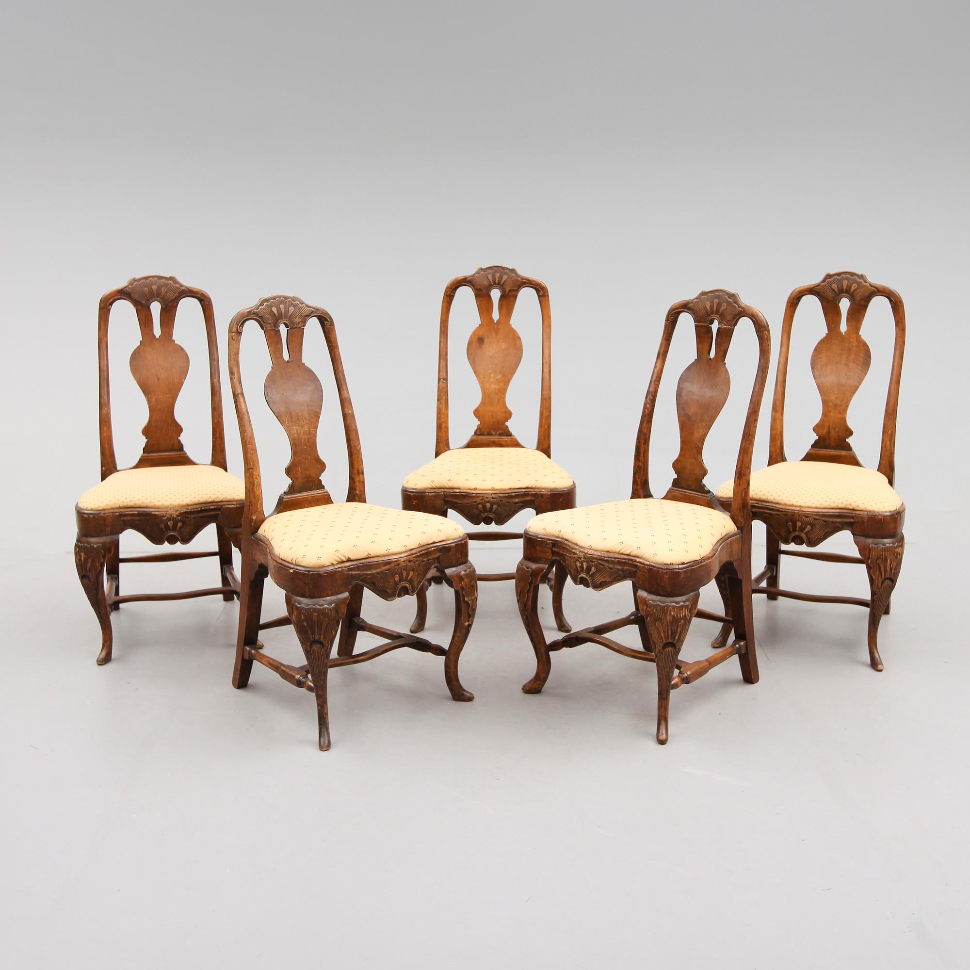 STOLAR, 5 st, senbarock, 1700-tal.