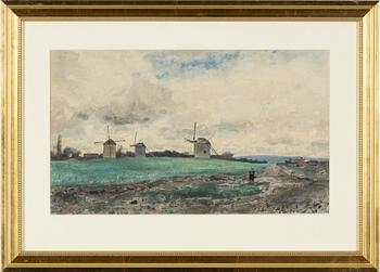 Albert Theodor Gellerstedt, Landscape with Windmills.