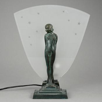 BORDSLAMPA, brons, 1900-talets andra kvartal.