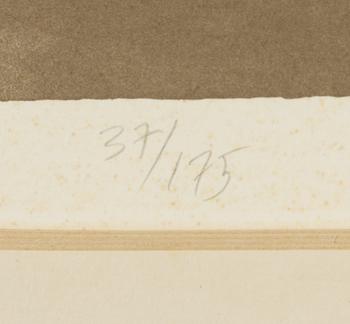 Yrjö Edelmann, paper sheet with a cut-out house and bird.