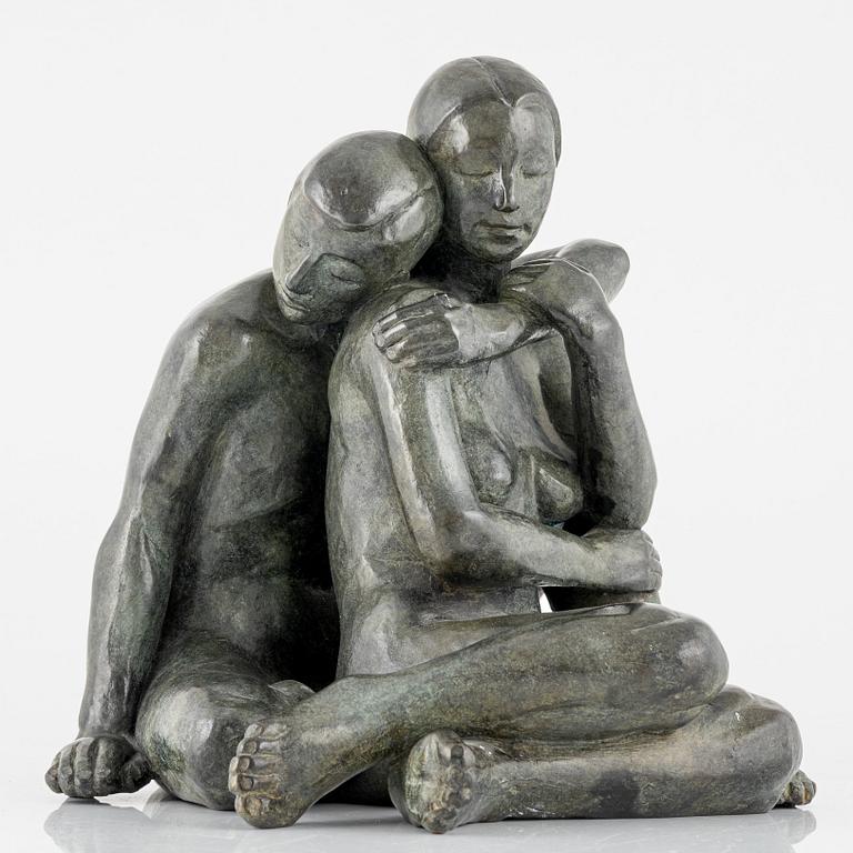 Maud Lewenhaupt du Jeu, skulptur, signerad och daterad, gjutarstämpel, brons, höjd 29 cm.