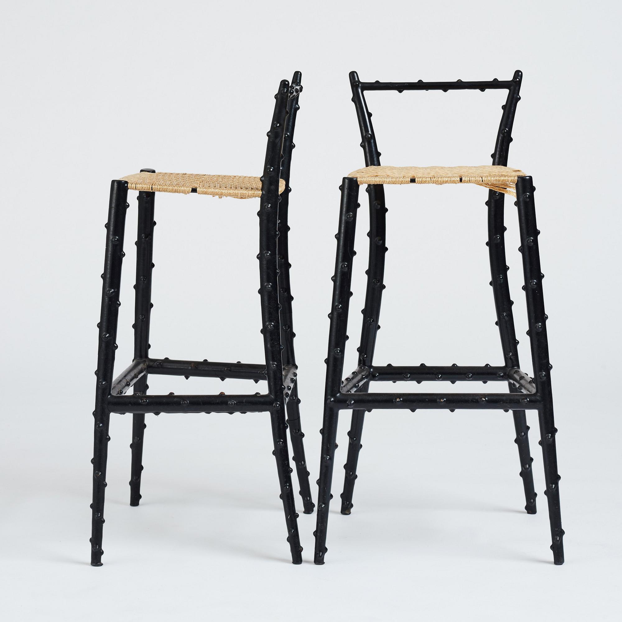 Piero Fornasetti, barstolar 1 par, Milano Italien, 1960-70-tal.
