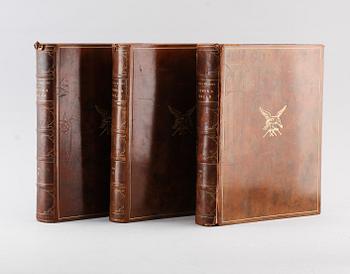 BÖCKER, 3 vol, "Svenska Fåglar", Wilhelm von Wright, Förlaget Svenska Fåglar Stockholm, 1927.