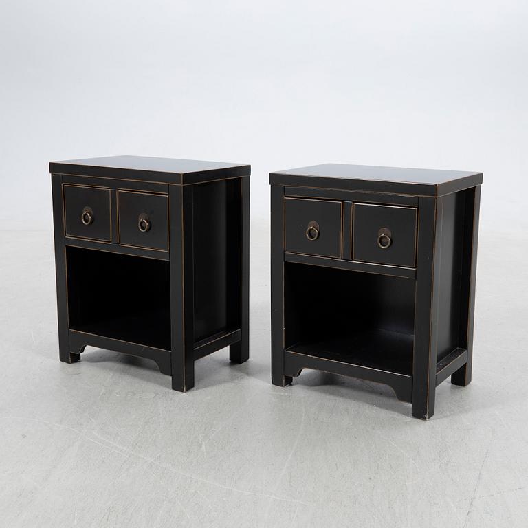 Nightstands, a pair, later part of the 20th century.