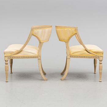 A pair of late Gustavian armchairs by Ephraim Ståhl (master in Stockholm 1794-1820).