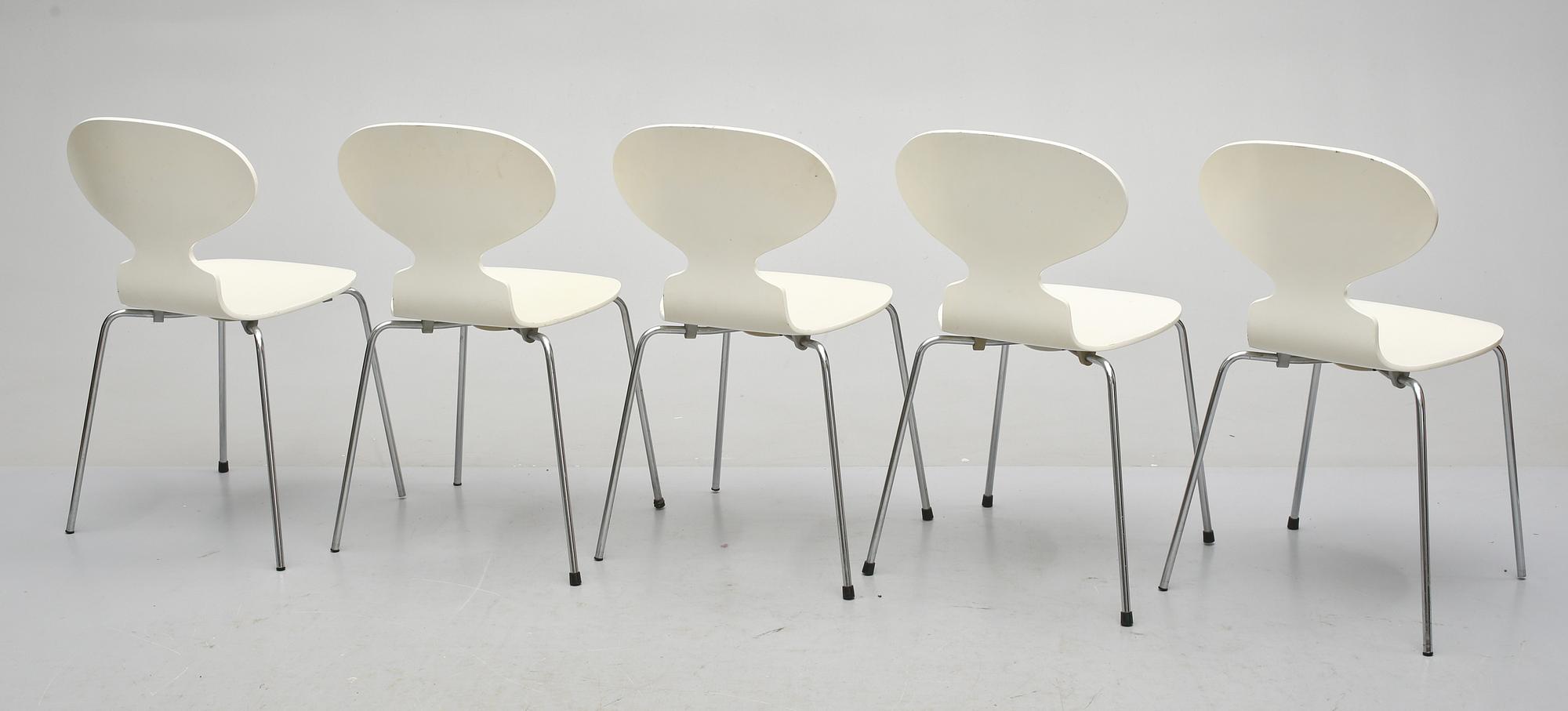 STOLAR, 5 st, "Myran", Arne Jacobsen, Fritz Hansen, 1978 och 1983.