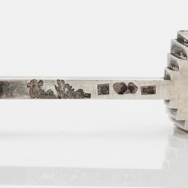 Wiwen Nilsson, Brooch, sterling silver with faceted rock crystal, Lund 1946.