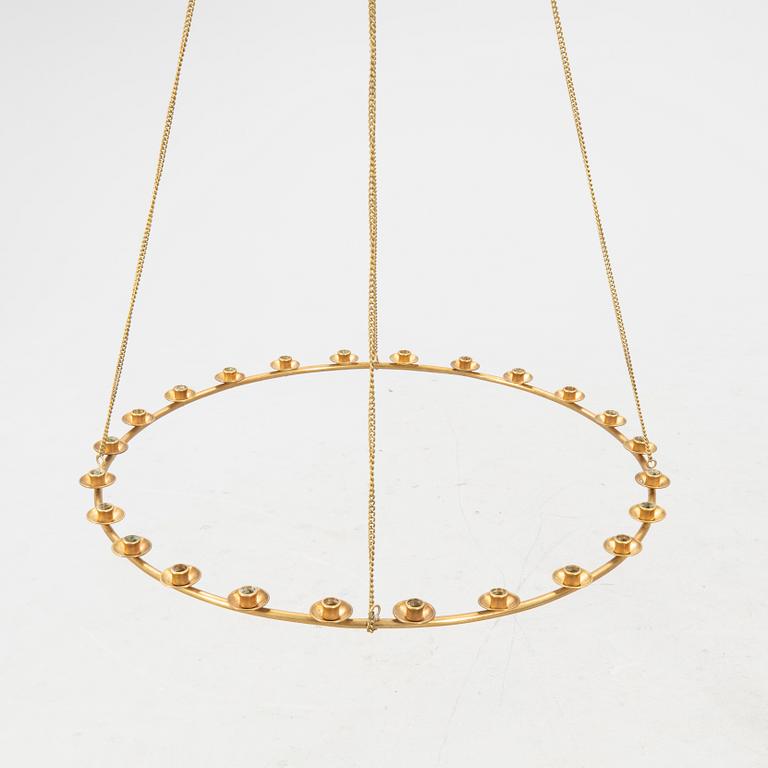 Mid-20th century brass chandelier.