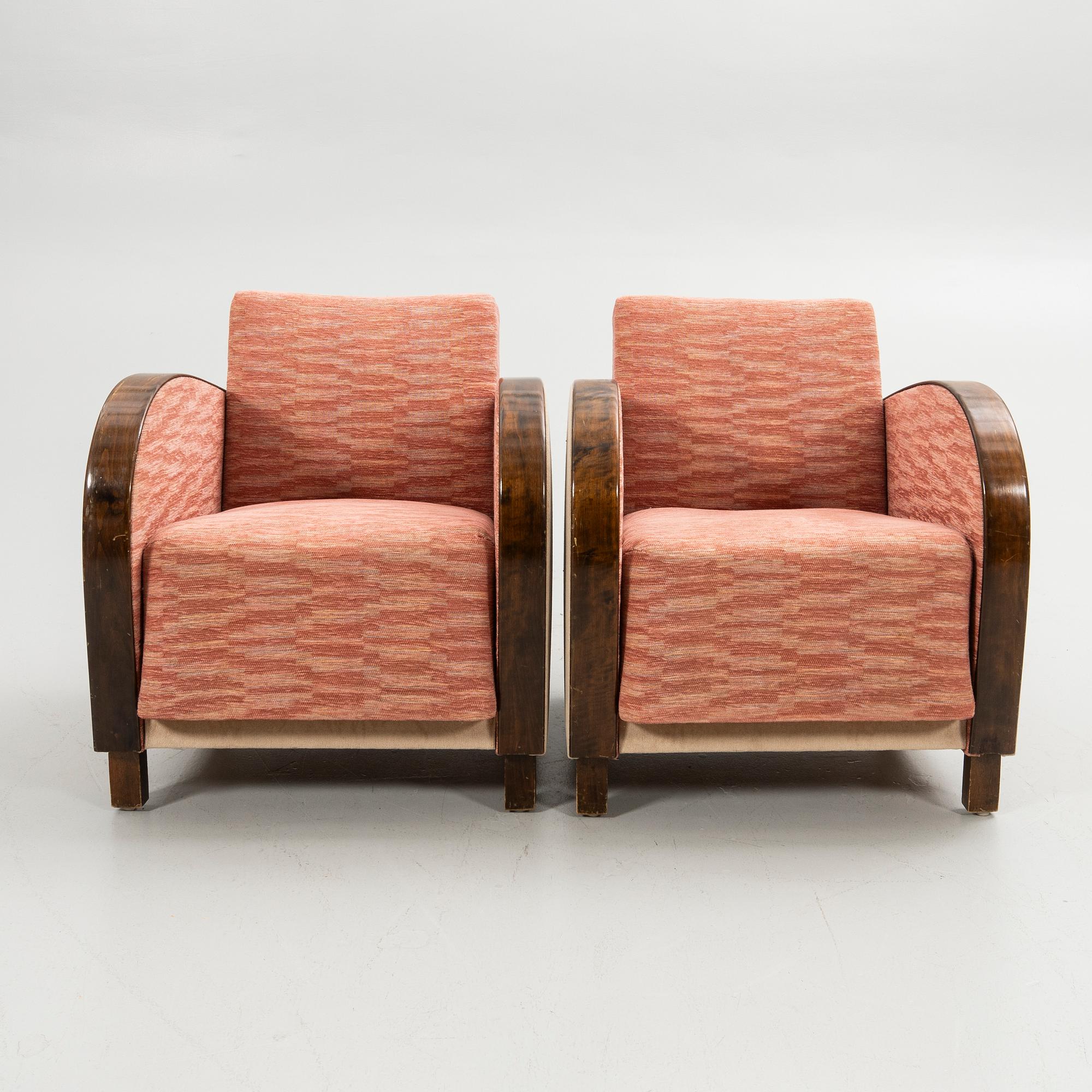 Armchairs, a pair, Art Deco, first half of the 20th century.