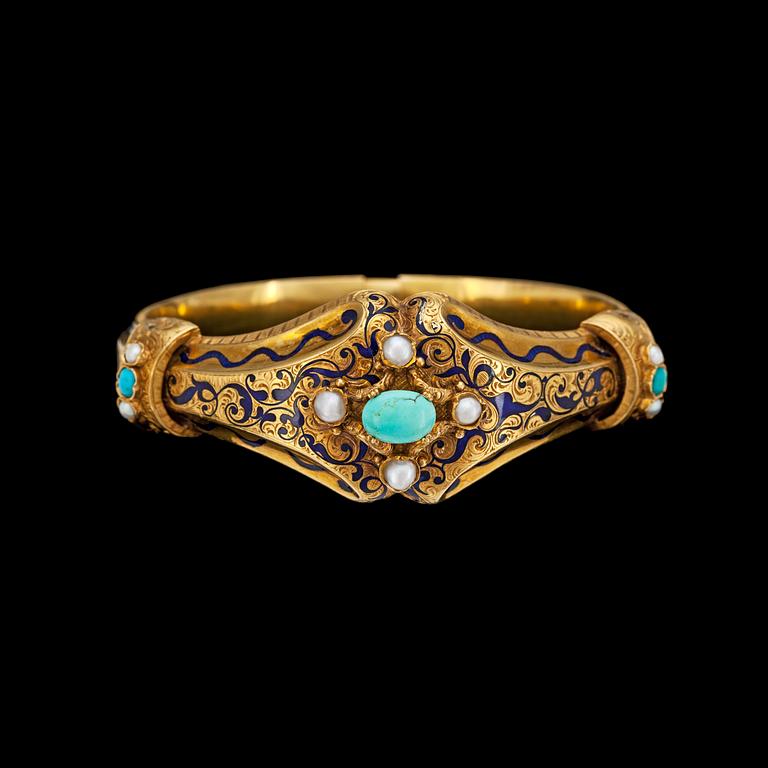 An antique gold bangle, Stockholm 1843.