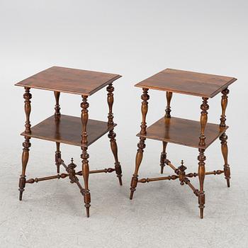 A pair of side tables/bedside tables, second half of the 19th century.