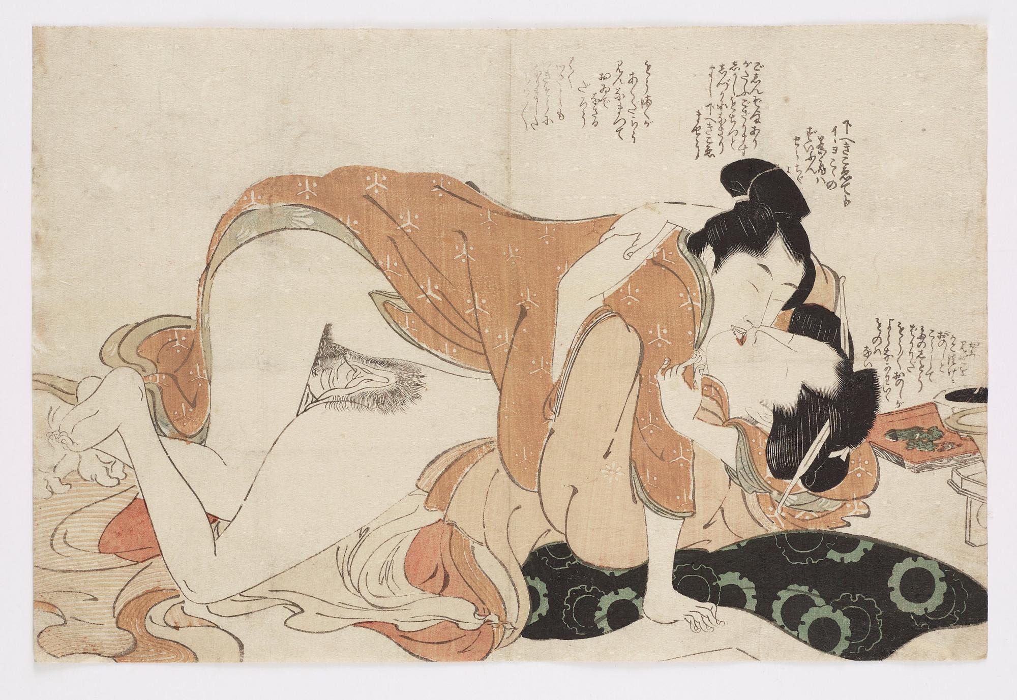 Utamaro, TRÄSNITT tre stycken, Utamaro (1753-1806).