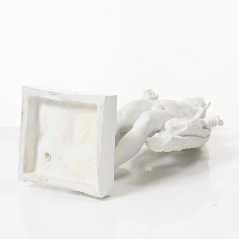 Bertel Thorvaldsen, after, a bisquit porcelain figurin, 'Jason and the golden fleece'.