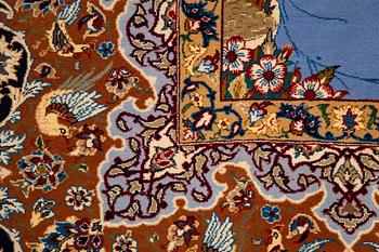 Matto, old, Esfahan, figural, ca 233,5 x 156,5 cm.