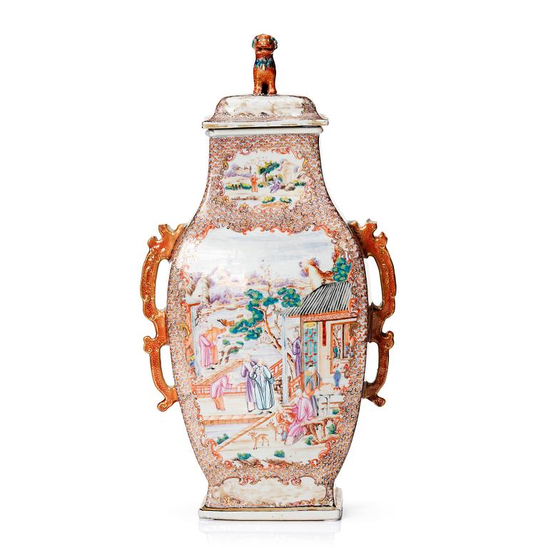 A large famille rose 'Rockefeller-pattern' vase with cover, Qing dynasty, Qianlong (1736-95).