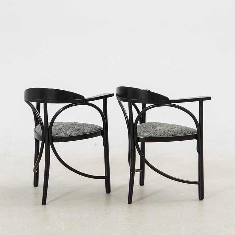 Armchairs, 6 pcs, model 87, Thonet, late 20th century.