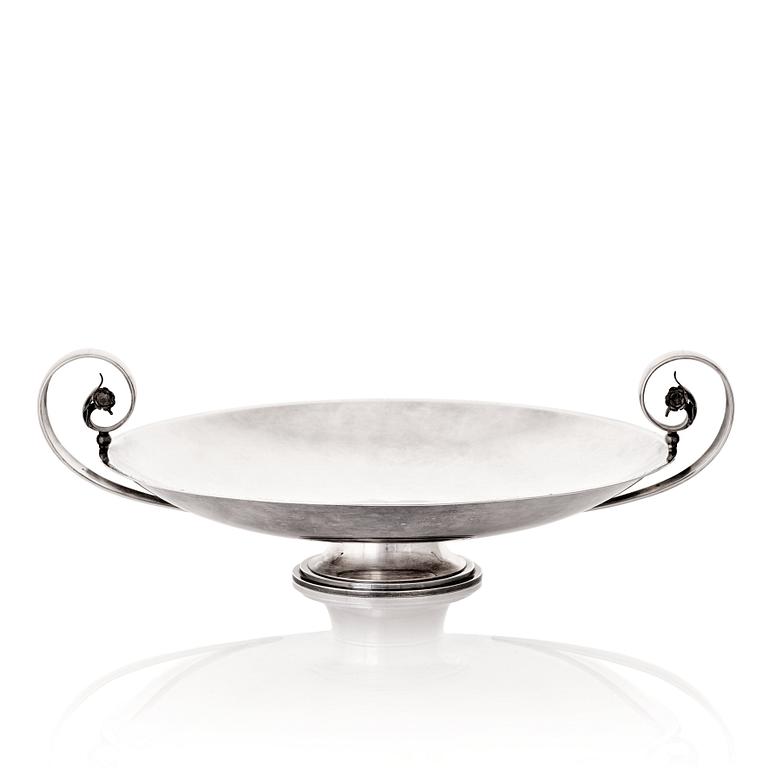 Atelier Borgila, a sterling silver bowl with handles, Stockholm 1930, designed by Erik Fleming.