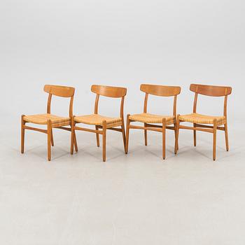 Hans J. Wegner, chairs, 4 pcs, "Spisestolen/ CH-23", Carl Hansen & Son, Odense, Denmark, late 20th century.
