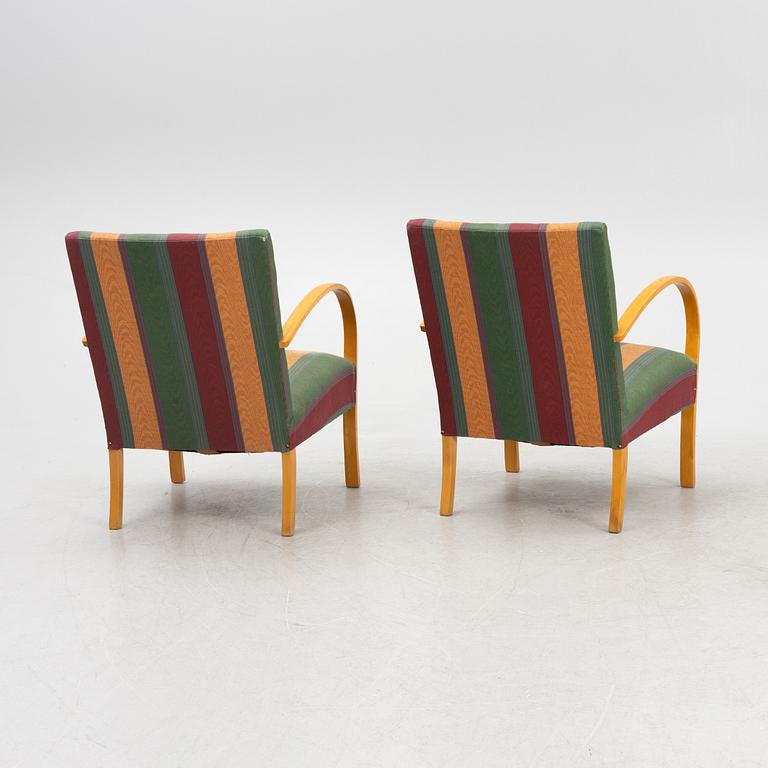 Armchairs, a pair. Swedish Modern, 1930s/40s.