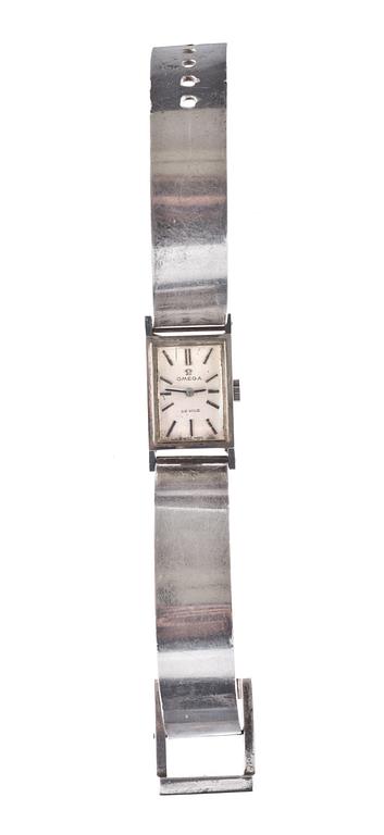 ARMBANDSUR, Omega, De Ville, med Elon Arenhill länk, sterling. Vikt ca 36,5g.