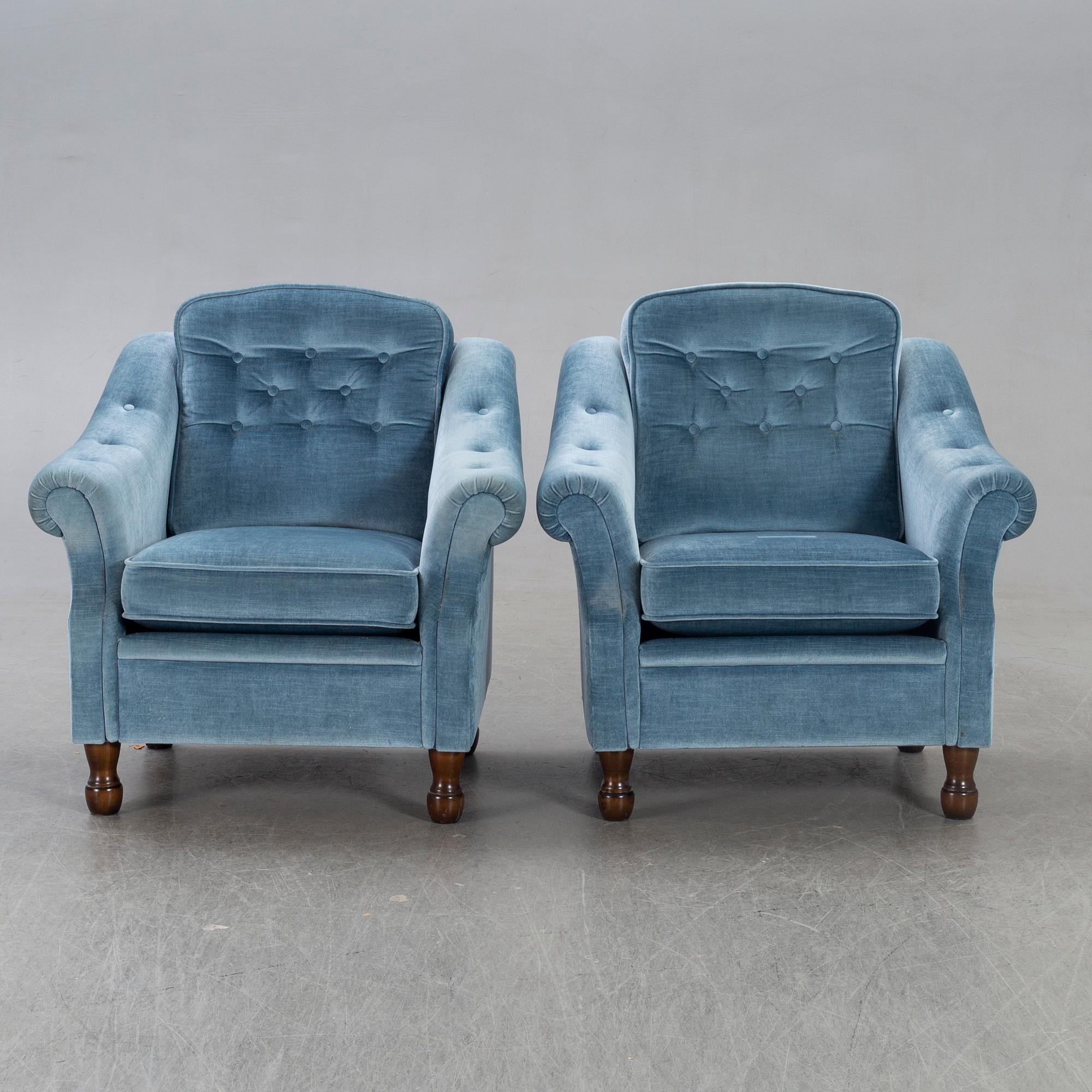 Armchairs, a pair, 1970s.