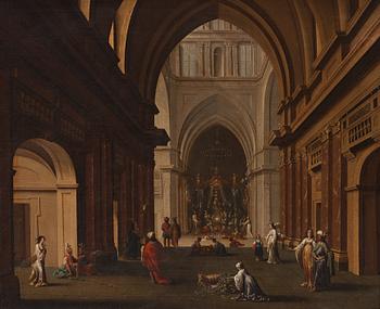 823. Jacob Ferdinand Saeys Circle of, Figures in a church.