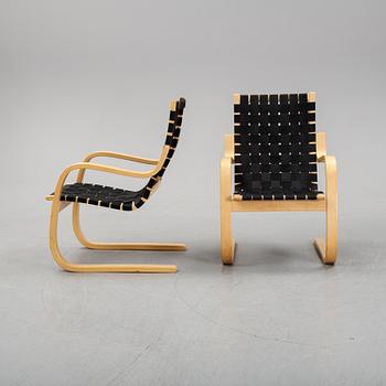 A pair of model 406 lounge chairs by Alvar Aalto for Artek, deigned 1939.