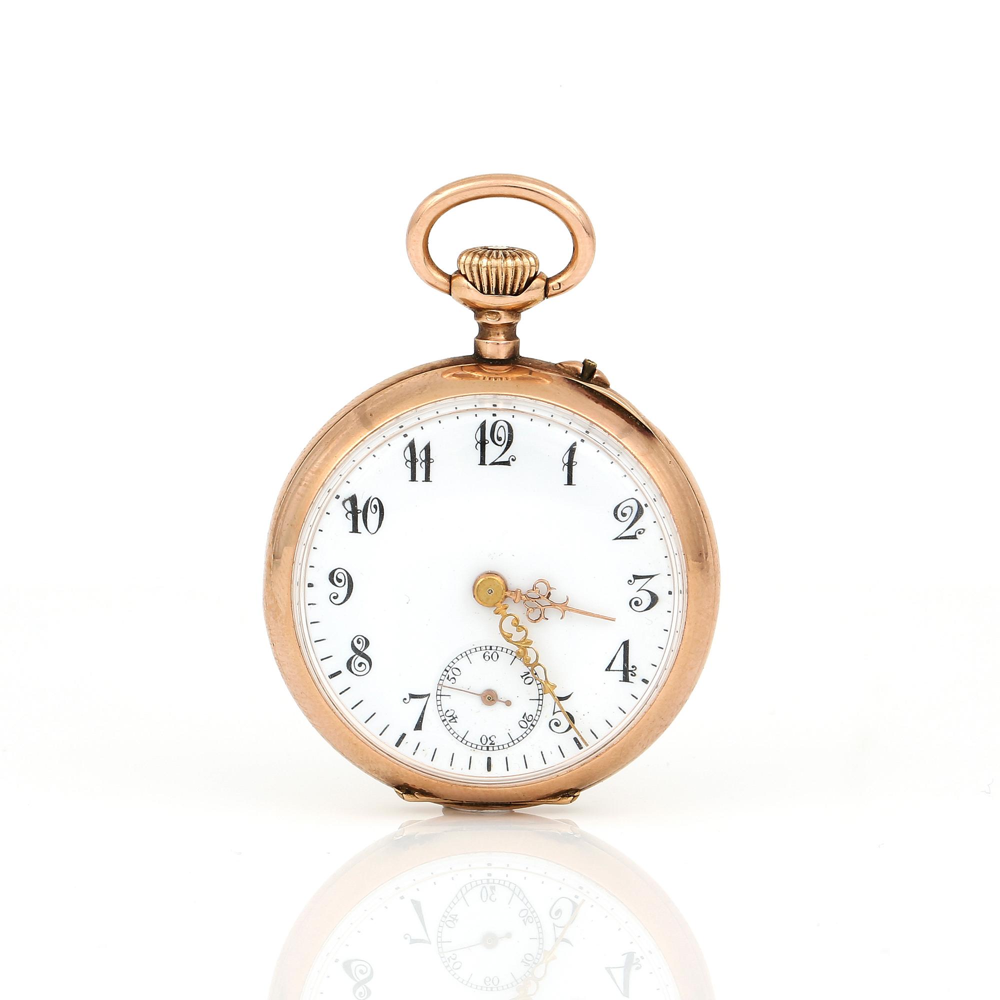 FICKUR, 14K guld och gulmetall, 1900-talets början. Total vikt ca 30,78 g.