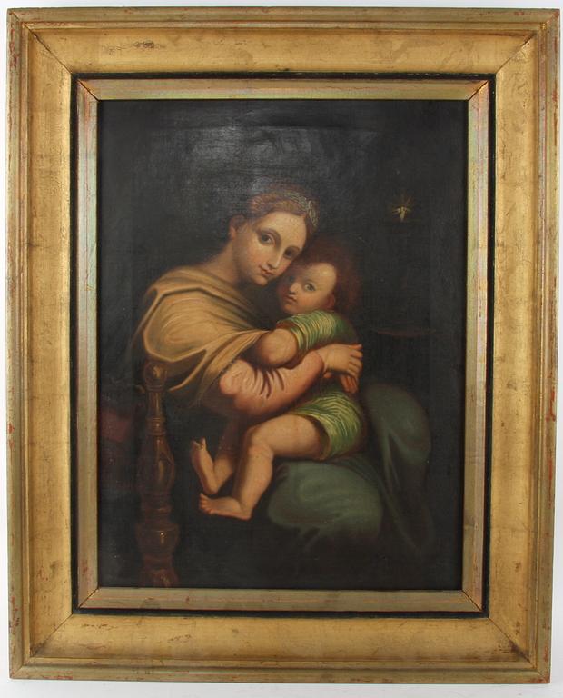 OKÄND KONSTNÄR, olja på duk, 1800-tal. Efter äldre mästare.