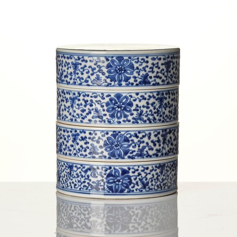 A four tiered sweet meat container, Qing dynasty.