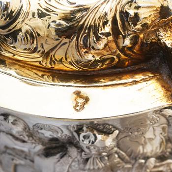 A Baroque German parcel-gilt silver tankard, mark of Johann Rohde II (1684-1726), Danzig, circa 1690.