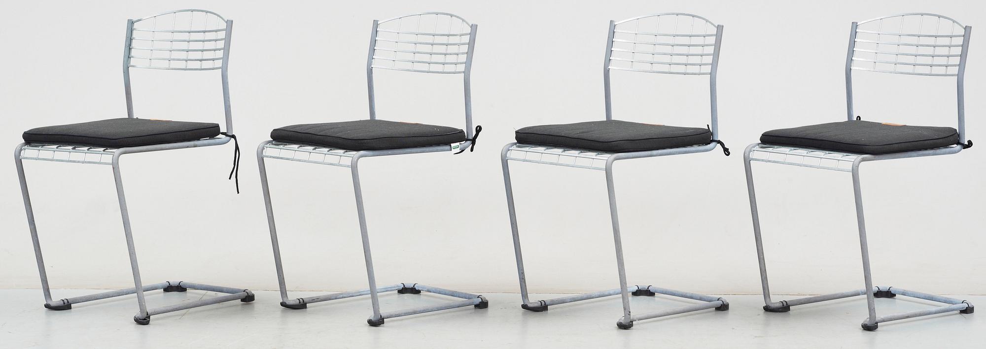 STOLAR / TRÄDGÅRDSSTOLAR, 4 st, "Hightech", Nisse Strinning, Grythyttan, 2000-tal. Formgivna 1984.