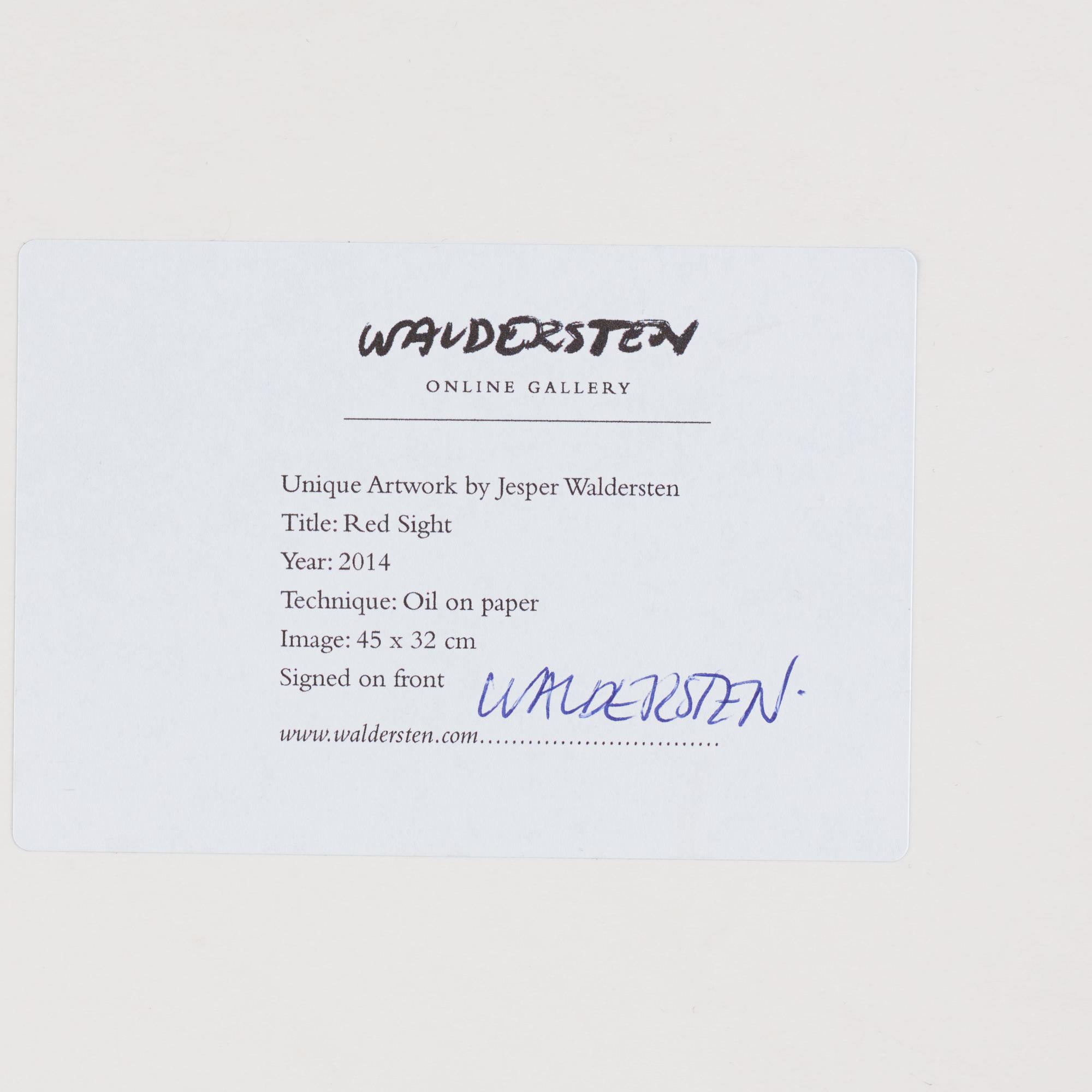 Jesper Waldersten, 'Red Sight'.