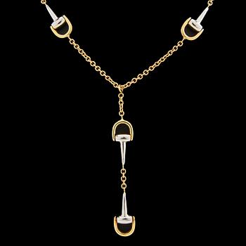 Necklace 18K red and white gold, Italy.