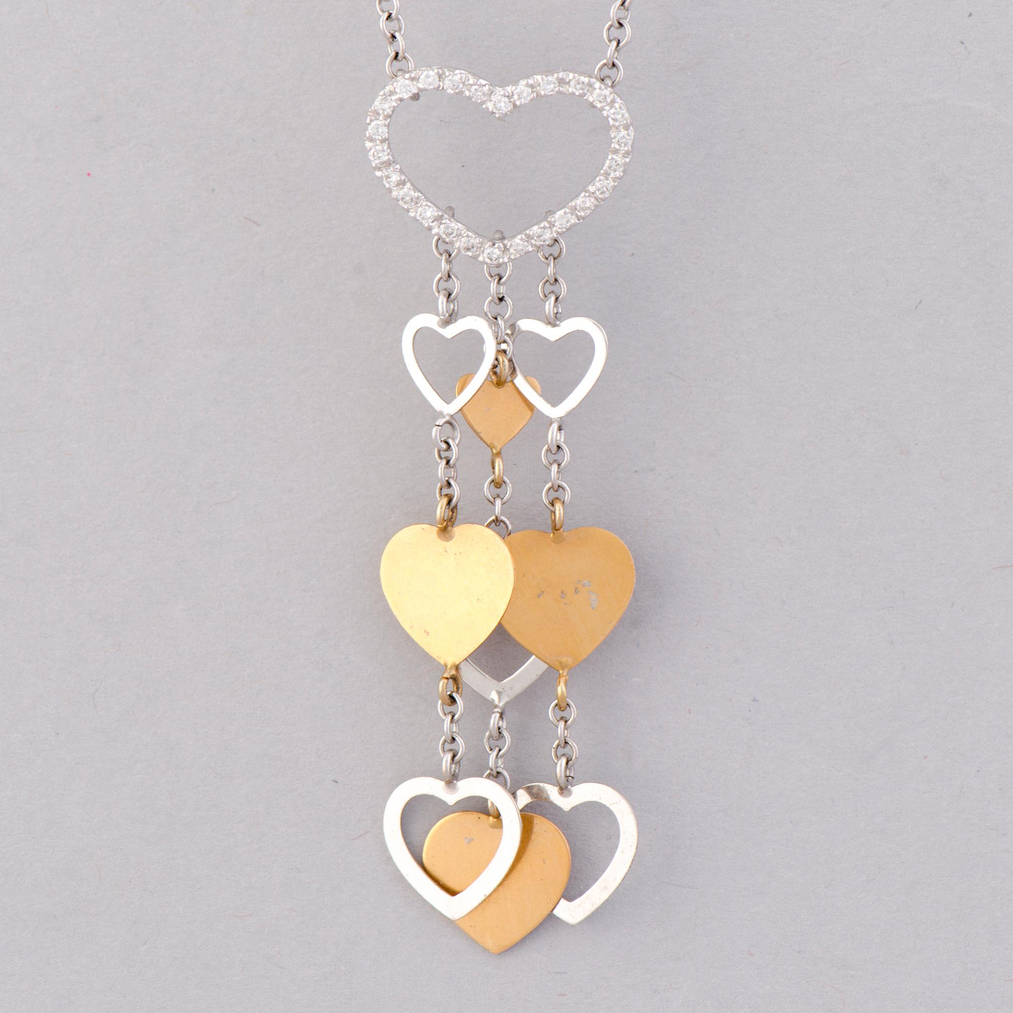 HALSSMYCKE, briljantslipade diamanter, 18K vitguld och guld. Zoccai, Italien.